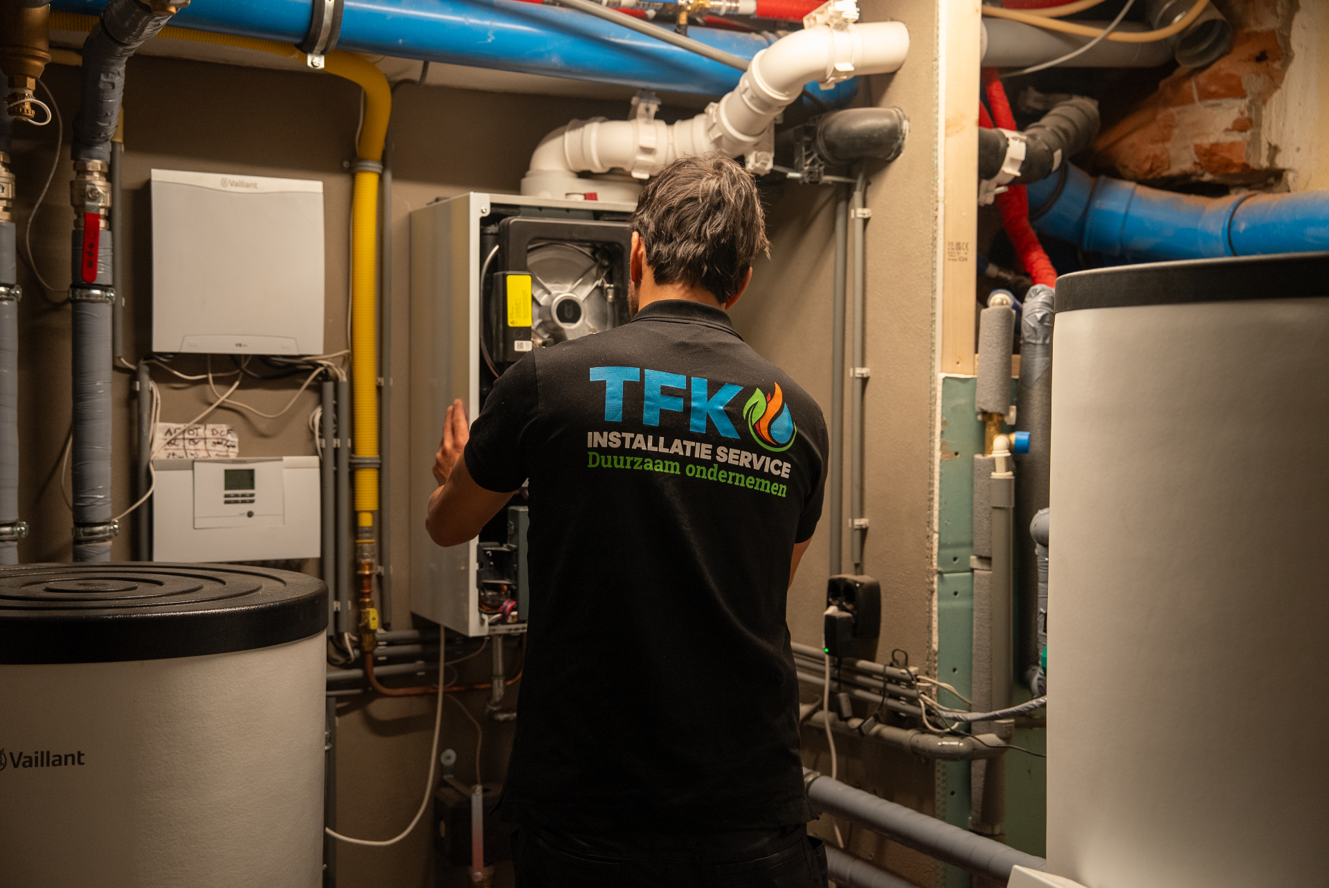 CV-inspectie en meting in technische ruimte